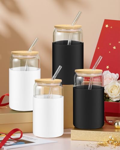 sungwoo 4-Pack Glass Cups with Lids & Straws - 37% Off - Image 7