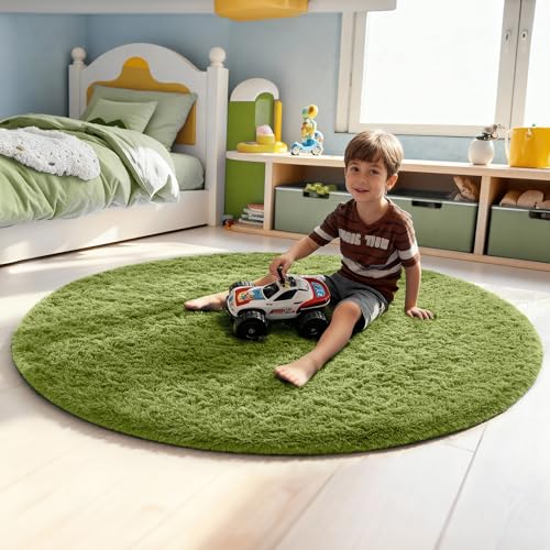 30% Off Ophanie Plush Round Rug for Kids & Dorm Rooms - Image 3