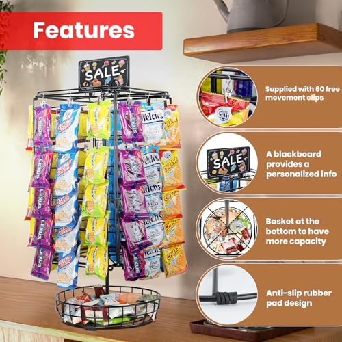 50% Off 5-Tier Rotating Snack Display Rack for Retail - Image 3