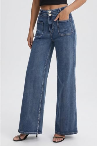 50% Off Women's High-Waisted Wide-Leg Jeans - Image 3