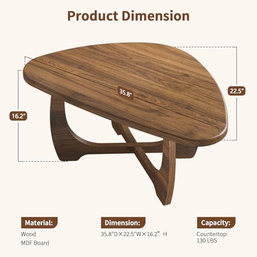 Save 50% on Curlaky Modern Oval Wood Coffee Table - Image 2