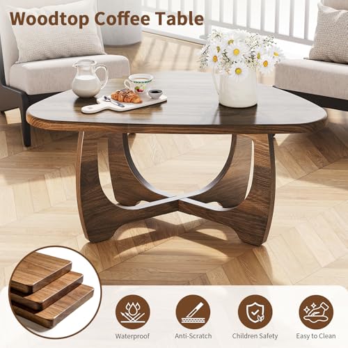 Save 50% on Curlaky Modern Oval Wood Coffee Table - Image 3