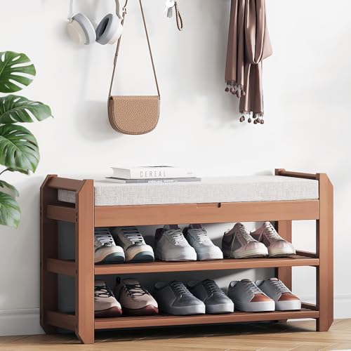 Save 50% on a Bamboo Shoe Bench with Cushion