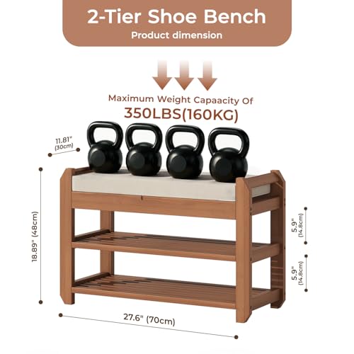 Save 50% on a Bamboo Shoe Bench with Cushion - Image 2