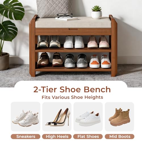 Save 50% on a Bamboo Shoe Bench with Cushion - Image 3