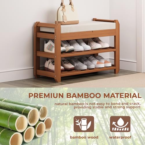 Save 50% on a Bamboo Shoe Bench with Cushion - Image 4
