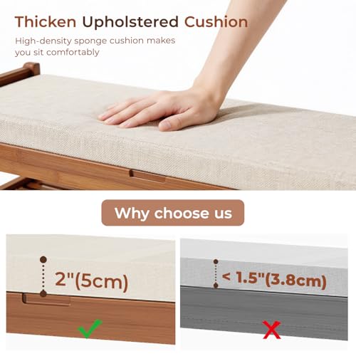 Save 50% on a Bamboo Shoe Bench with Cushion - Image 5