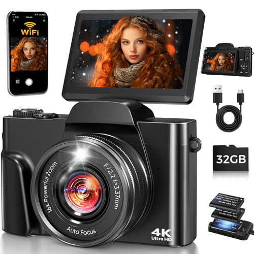 Save 33% on FACLAM 4K WiFi Digital Camera for Vlogging