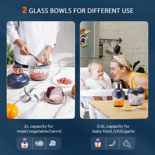 Save 22% on Bear 400W Food Processor with 2 Glass Bowls - Image 2