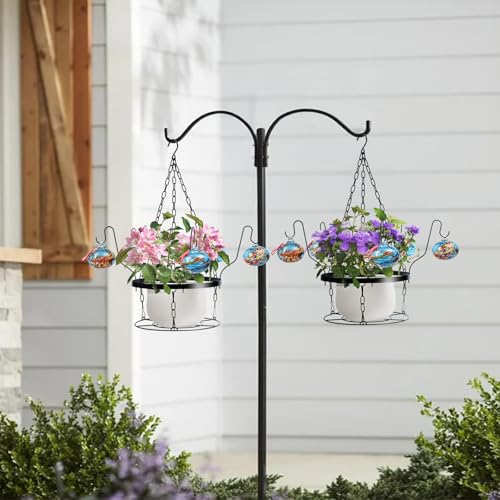 50% Off Hand-Blown Glass Hummingbird Feeder with Planter - Image 3
