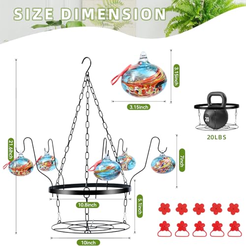 50% Off Hand-Blown Glass Hummingbird Feeder with Planter - Image 6