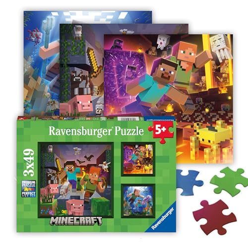 Save 30% on Ravensburger Minecraft 3-Pack Jigsaw Puzzles - Image 1