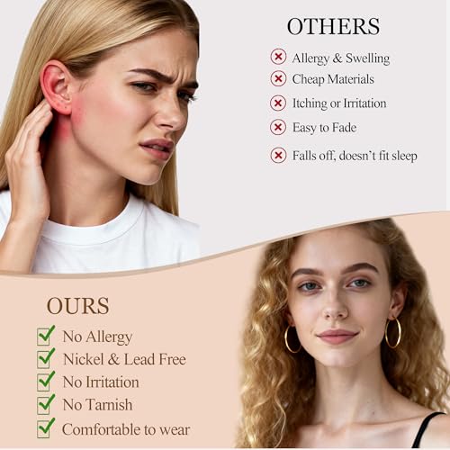 Save 42% on 9-Pair Gold/Silver Hoop Earring Set for Women - Image 6