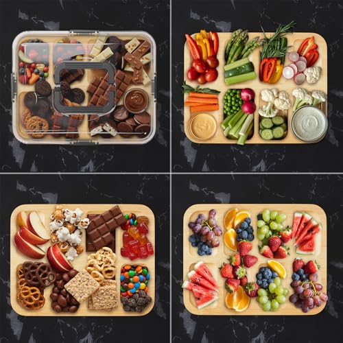 Save 33% on SpaceAid Bamboo Charcuterie Board with Lid - Image 5