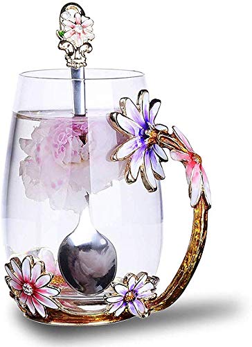 35% Off Luka Tech Enamel Flower Glass Coffee Mug Set