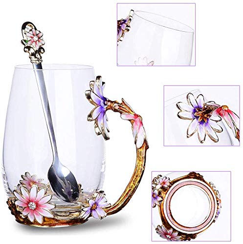 35% Off Luka Tech Enamel Flower Glass Coffee Mug Set - Image 4
