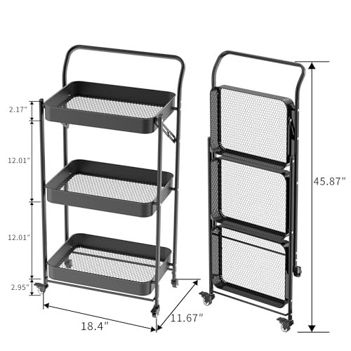 Save 50% on JAQ Foldable Rolling Cart for Office & Garage - Image 2