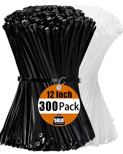 Save 50% on 300-Pack 12-Inch Heavy-Duty Zip Ties