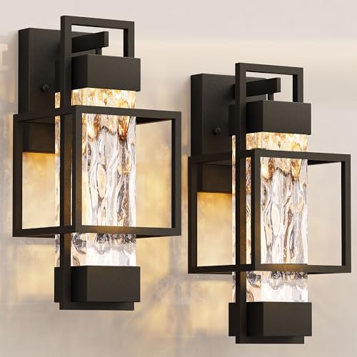 42% Off PARTPHONER Modern Outdoor Wall Sconce Lights (2-Pack) - Image 1