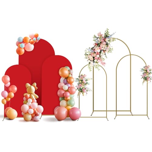 Save 30% on Gold Arch Backdrop Stand & Cover Set for Parties