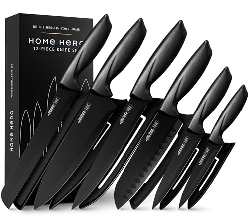 Save 62% on Home Hero 12-Piece Ceramic Coated Knife Set