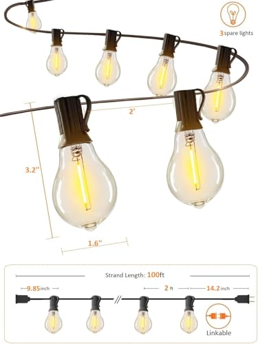 50% Off Outdoor String Lights - 100ft Shatterproof Warm Lights - Image 2