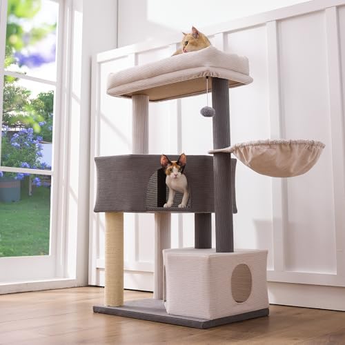 28% Off Heavy-Duty Corduroy Cat Tree for Large Cats - Image 1