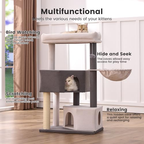 28% Off Heavy-Duty Corduroy Cat Tree for Large Cats - Image 2