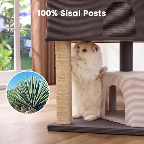 28% Off Heavy-Duty Corduroy Cat Tree for Large Cats - Image 4