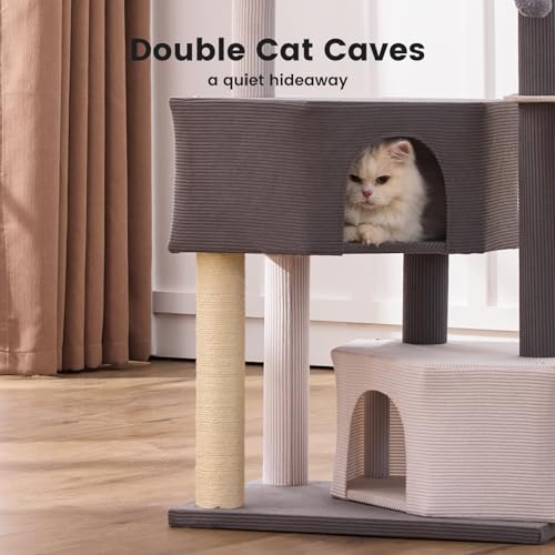 28% Off Heavy-Duty Corduroy Cat Tree for Large Cats - Image 5