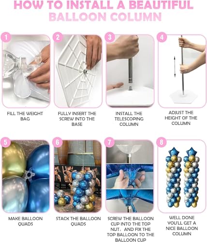 40% Off YALLOVE Heavy Duty Balloon Column Stand Kit (Set of 2) - Image 6