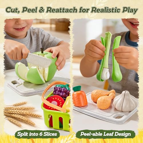 LAUGIGLE 86-Piece Play Food Set for Kids Kitchen Pretend Play - Image 3