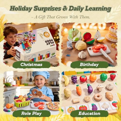 LAUGIGLE 86-Piece Play Food Set for Kids Kitchen Pretend Play - Image 6