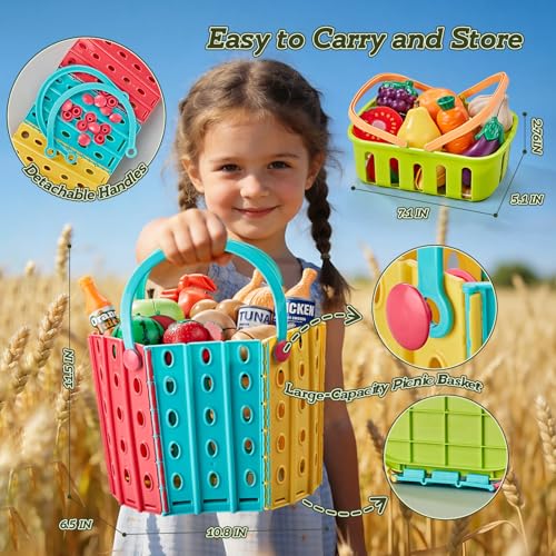 LAUGIGLE 86-Piece Play Food Set for Kids Kitchen Pretend Play - Image 7