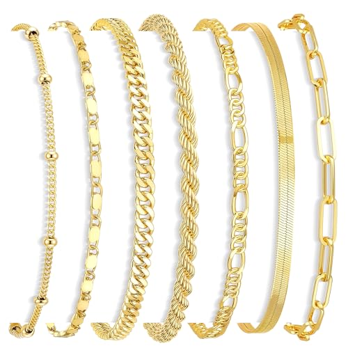 Gokeey 7-Piece Gold Plated Bracelet Set for Women - $4.99 - Image 1