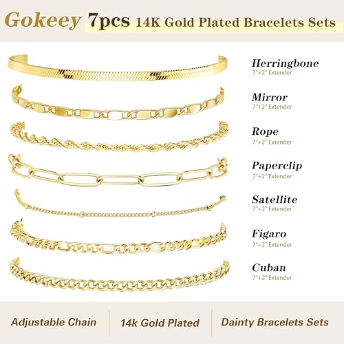 Gokeey 7-Piece Gold Plated Bracelet Set for Women - $4.99 - Image 4