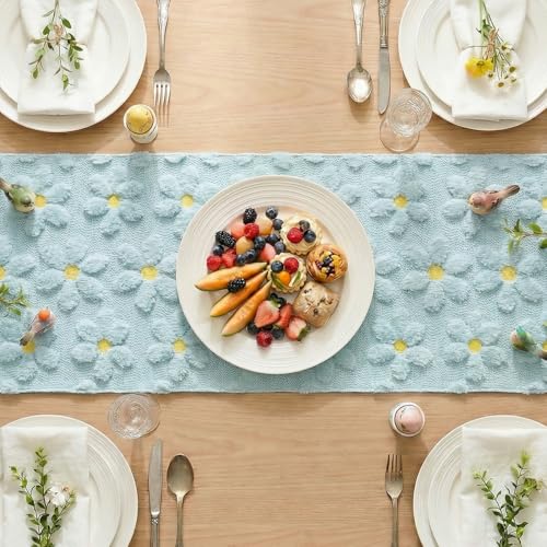 50% Off Artoid Mode Blue Daisy Table Runner for Spring Decor - Image 4