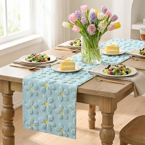 50% Off Artoid Mode Blue Daisy Table Runner for Spring Decor - Image 5