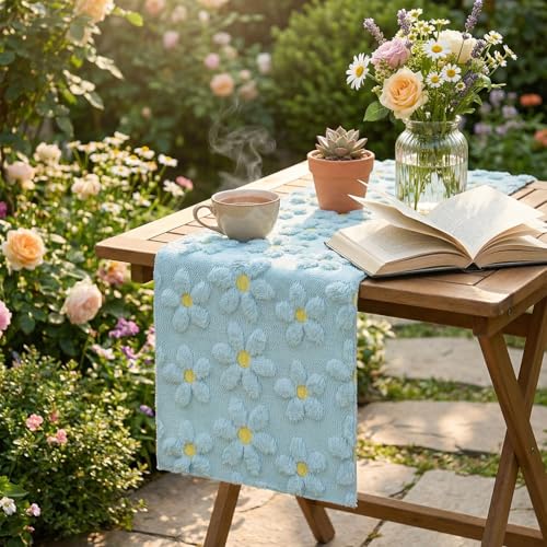 50% Off Artoid Mode Blue Daisy Table Runner for Spring Decor - Image 6