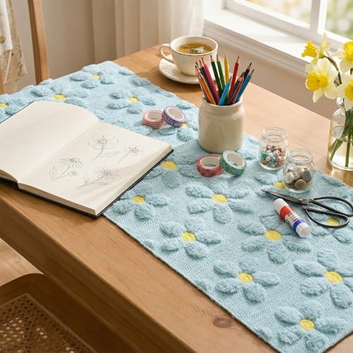 50% Off Artoid Mode Blue Daisy Table Runner for Spring Decor - Image 7