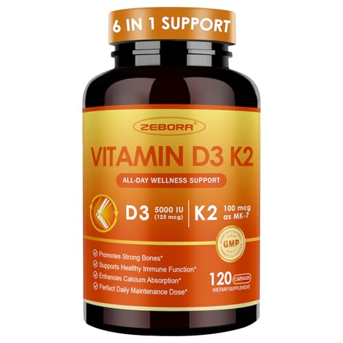 Save 15% on ZEBORA Vitamin D3 K2 5000 IU Bone & Immune Support - Image 1