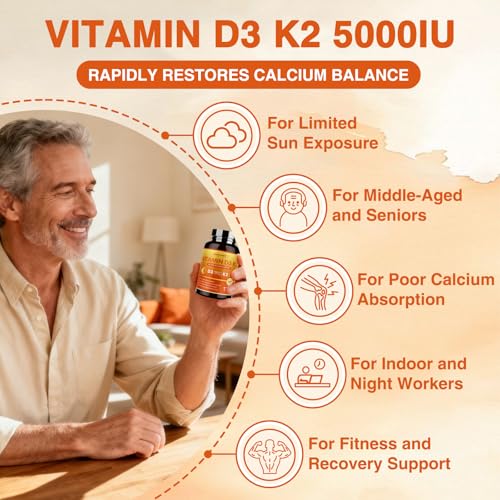 Save 15% on ZEBORA Vitamin D3 K2 5000 IU Bone & Immune Support - Image 3