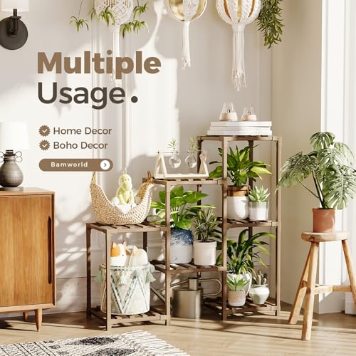 Save $10 on Bamworld 3-Tier Wood Plant Stand (Indoor/Outdoor) - Image 2