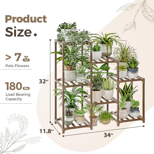 Save $10 on Bamworld 3-Tier Wood Plant Stand (Indoor/Outdoor) - Image 6