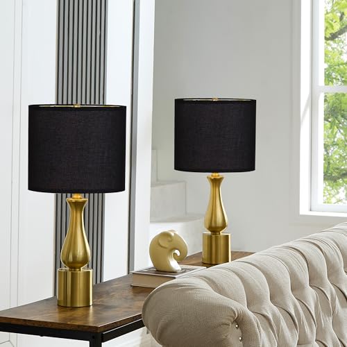 Save on Modern Black & Gold Table Lamps Set of 2 for Living Room - Image 6