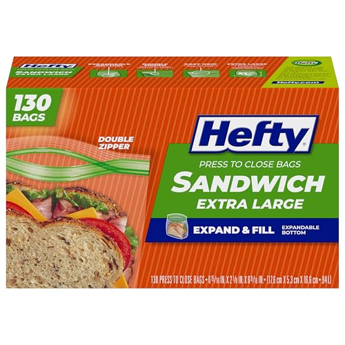 Save on Hefty XL Expandable Sandwich Bags, 130 Count - Image 1