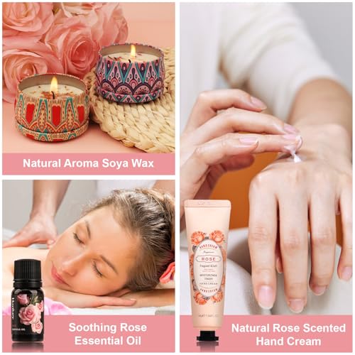 Luxury Rose Spa Gift Set for Women - 9-Piece Pamper Box - Image 5