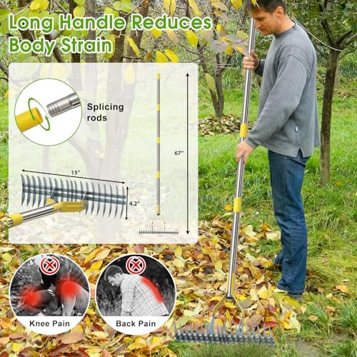 Save on a 2-in-1 Manual Thatch Rake for Lawn Care - Image 5