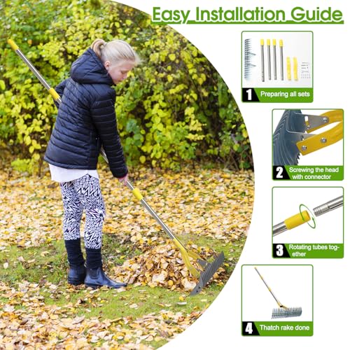 Save on a 2-in-1 Manual Thatch Rake for Lawn Care - Image 7