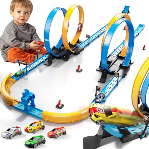 Save $10 on LILYBUDS Toy Car Track Set with 4 Loops & Cars - Image 1